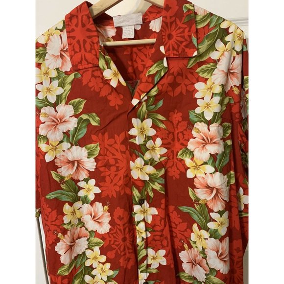TY Hawaiian Men’s Sz 2XL Short‎ Sleeve Cotton Shirt Made In Hawaii Red - Picture 4 of 8